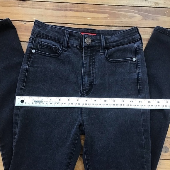 Guess high rise jeans black size 25 high waisted soft lightweight dark Academia - Picture 7 of 14